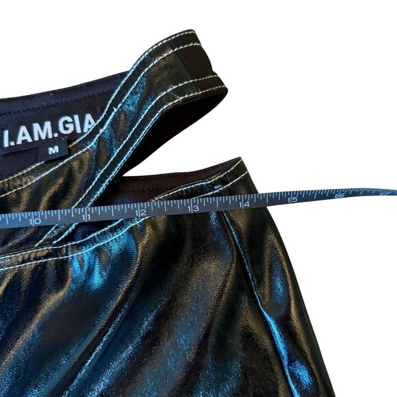 I.AM.GIA Paris Pants Black Vinyl Cutout Trousers Size M 796W - Picture 10 of 14